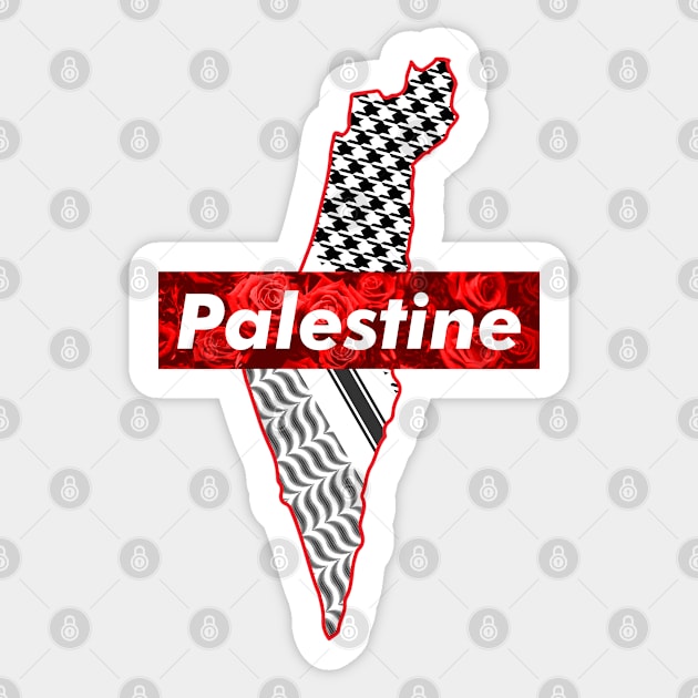 Palestine Free Palestine Free Gaza Palestine Palestinian Flag Map Arabic Sticker by CreativeShirt